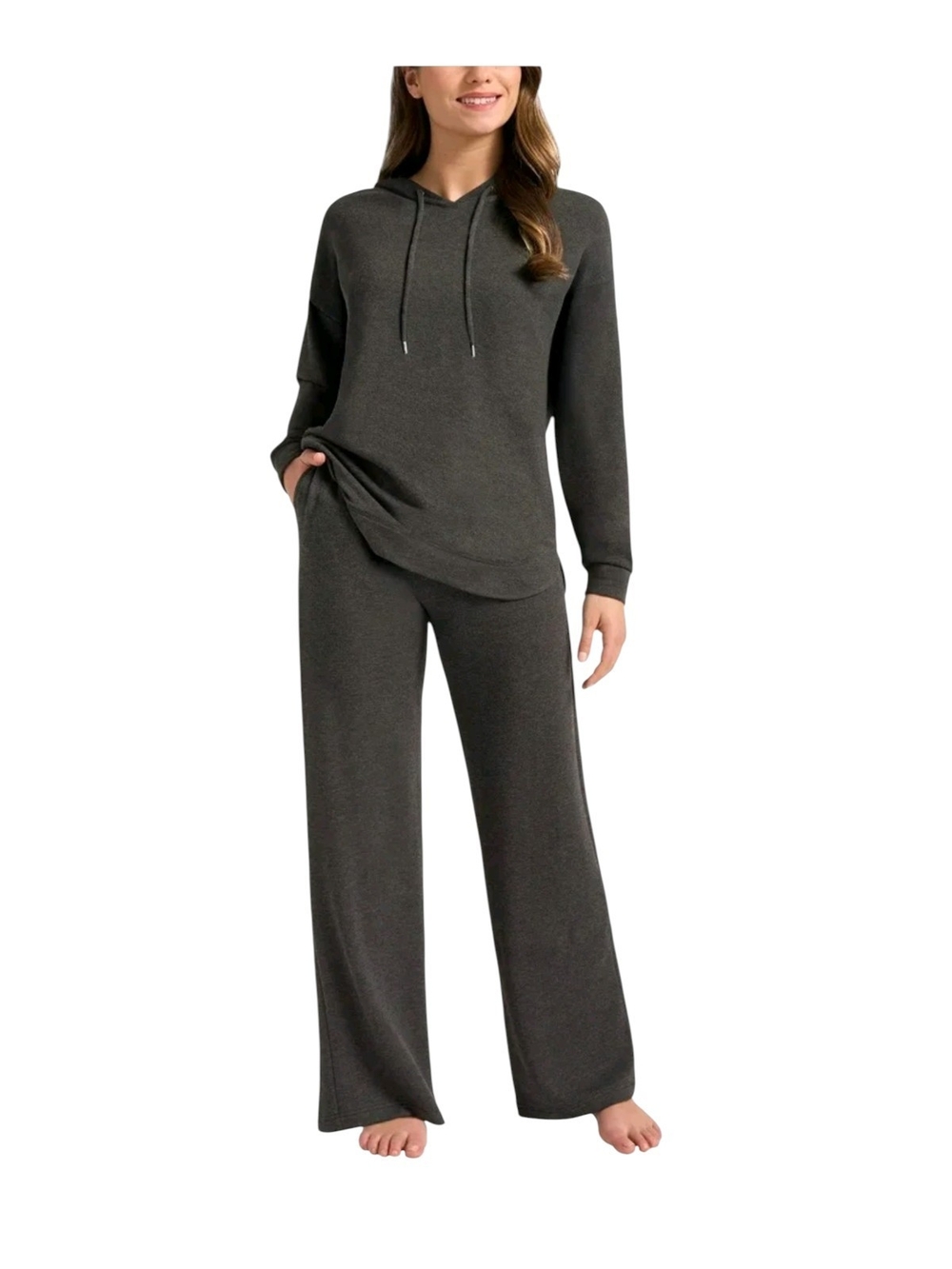 Women's Hooded Lounge Pajama Set - Black